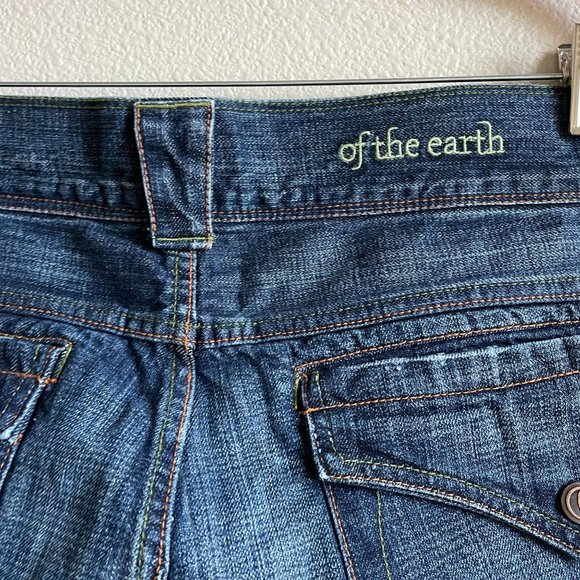 Of The Earth Jeans Wide Leg Denim Boho Organic Cotton Utility Pants Womens Sz 36 - Picture 13 of 16